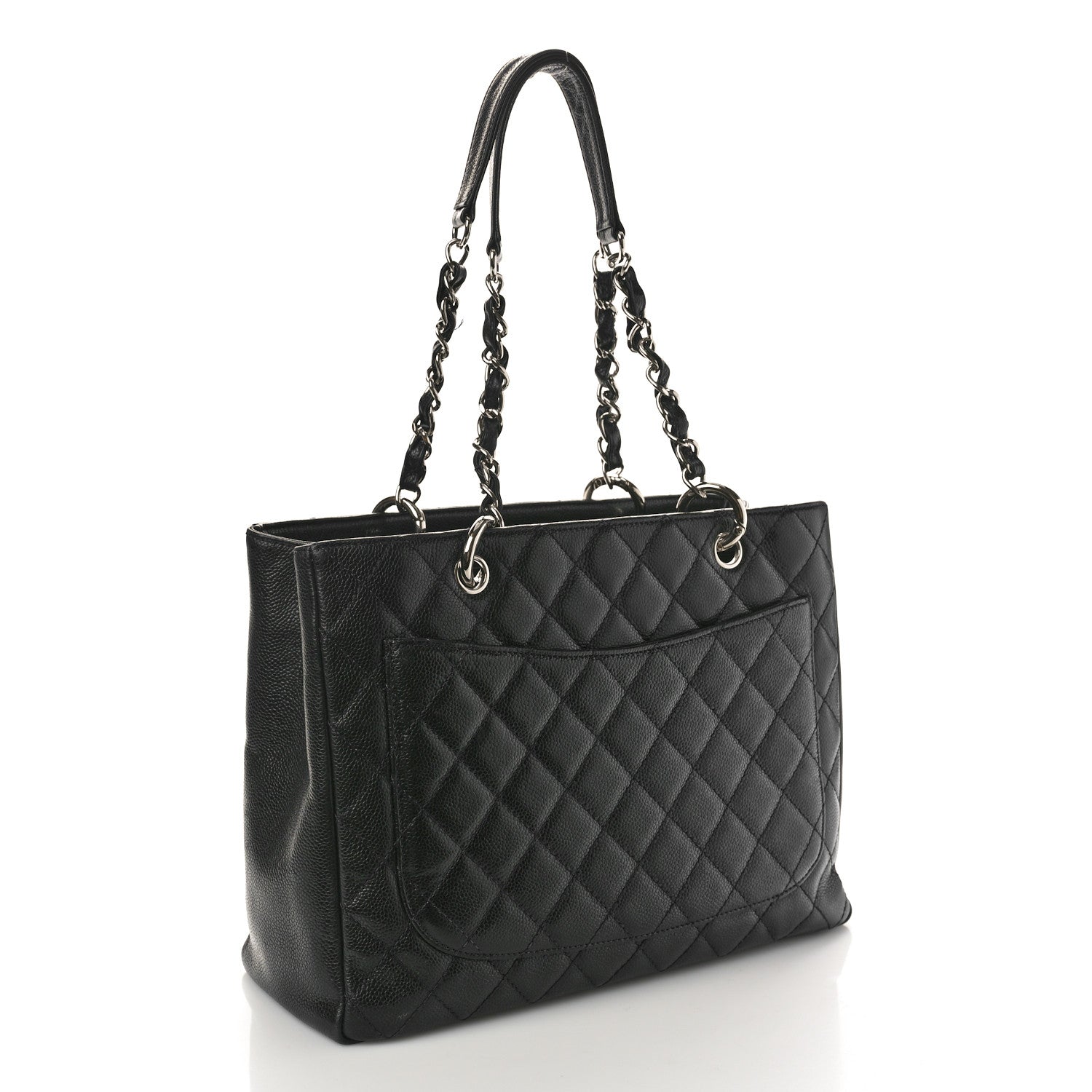 Chanel Caviar Quilted Grand Shopping Tote GST Dark Navy Blue 3 of 11