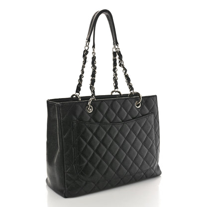 Chanel Caviar Quilted Grand Shopping Tote GST Dark Navy Blue 3 of 11