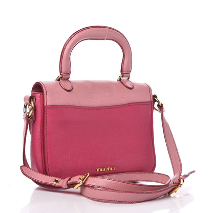 Miu Miu Goatskin Madras Shoulder Bag Rosa Peonia 3 of 9
