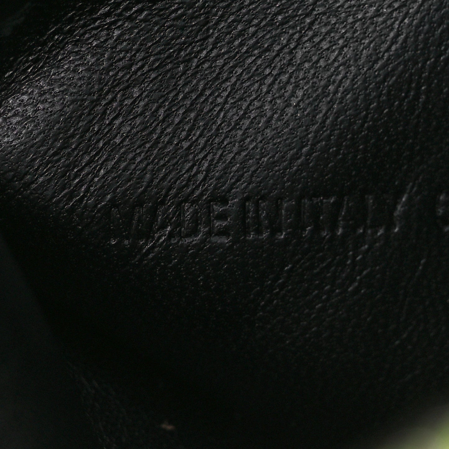 Calfskin Logo Zip Pouch Acid Green Black