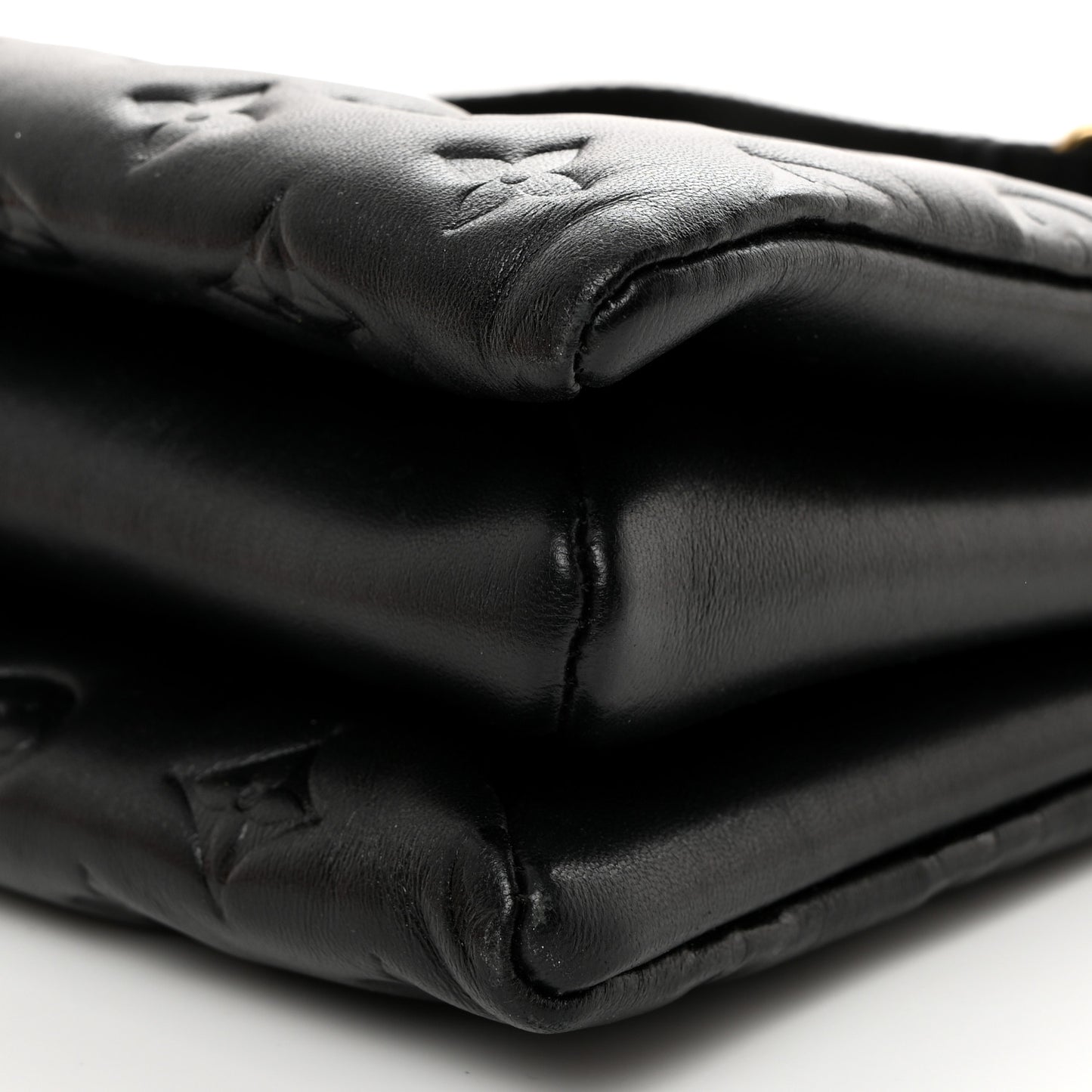 Lambskin Embossed Monogram Coussin PM Black