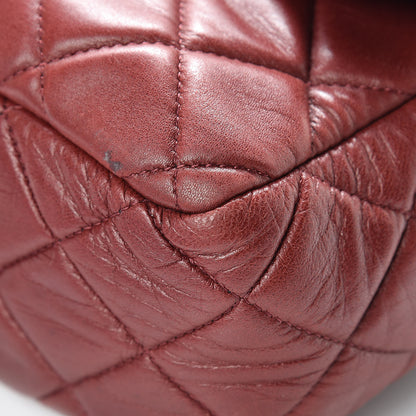 Chanel Lambskin Quilted Jumbo Single Flap Dark Red 11 of 22