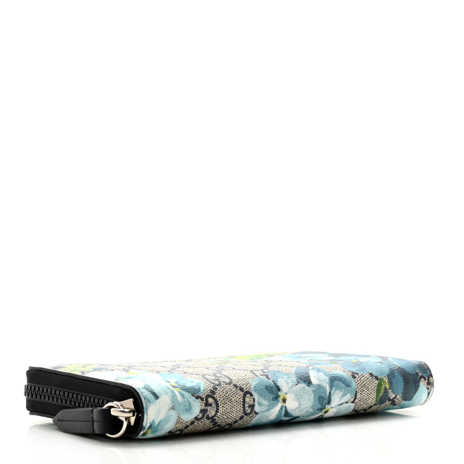 Gucci GG Supreme Monogram Blooms Zip Around Wallet Blue 4 of 9