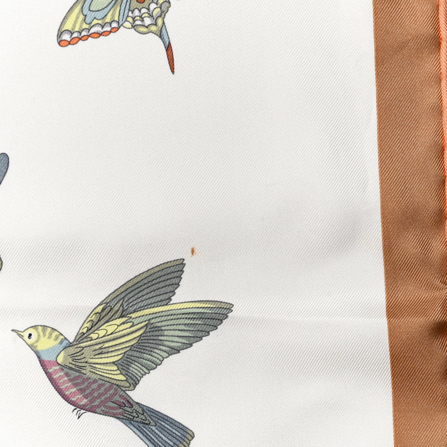 Silk Hermes Story Scarf 90 White Beige Multicolor