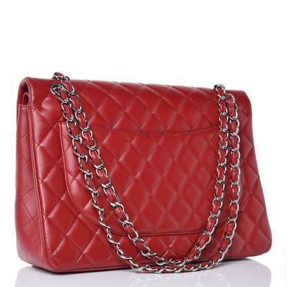 Chanel Lambskin Quilted Maxi Double Flap Red 3 of 10