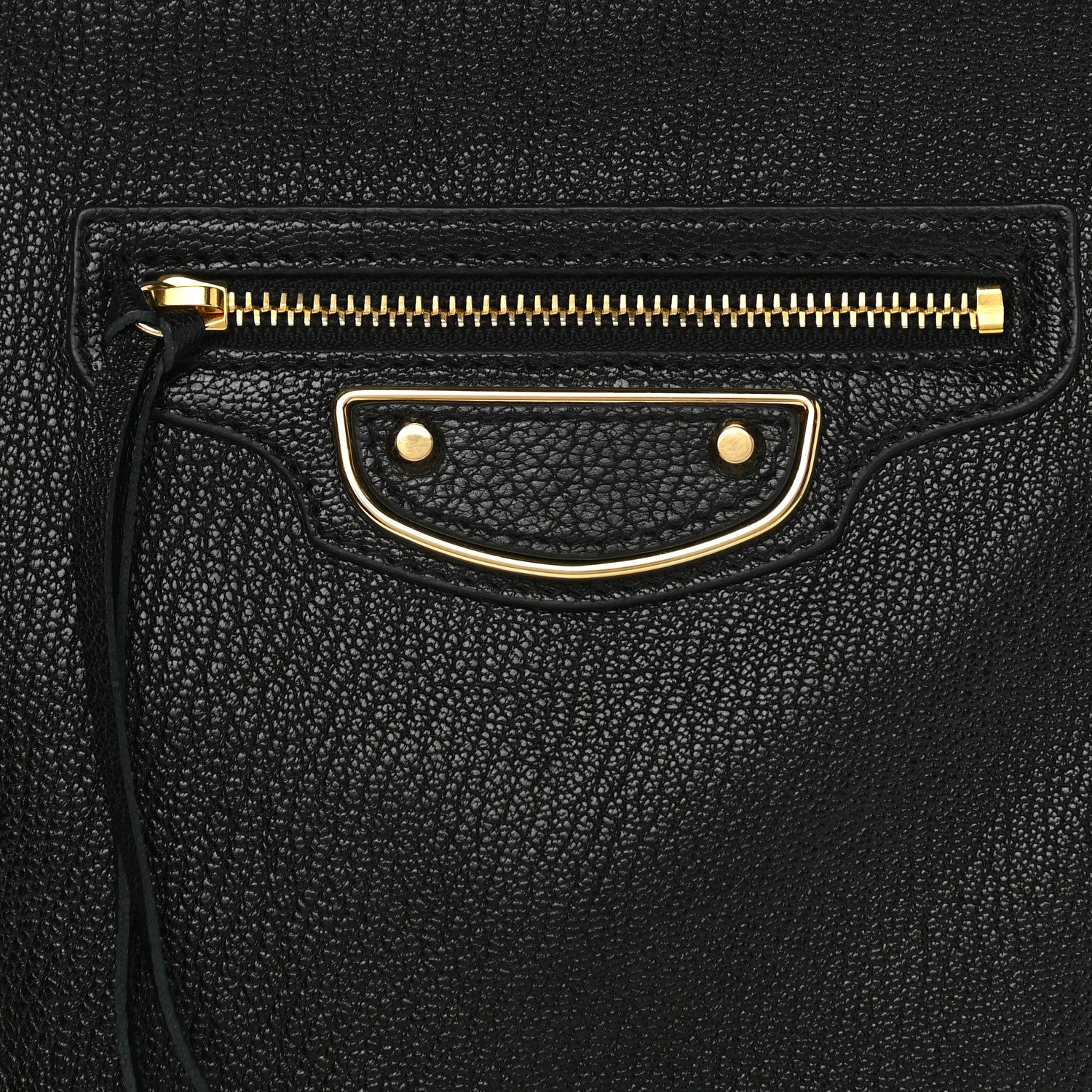 Balenciaga Chevre Gold Metallic Edge Hardware Pouch Black 7 of 7