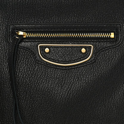 Balenciaga Chevre Gold Metallic Edge Hardware Pouch Black 7 of 7