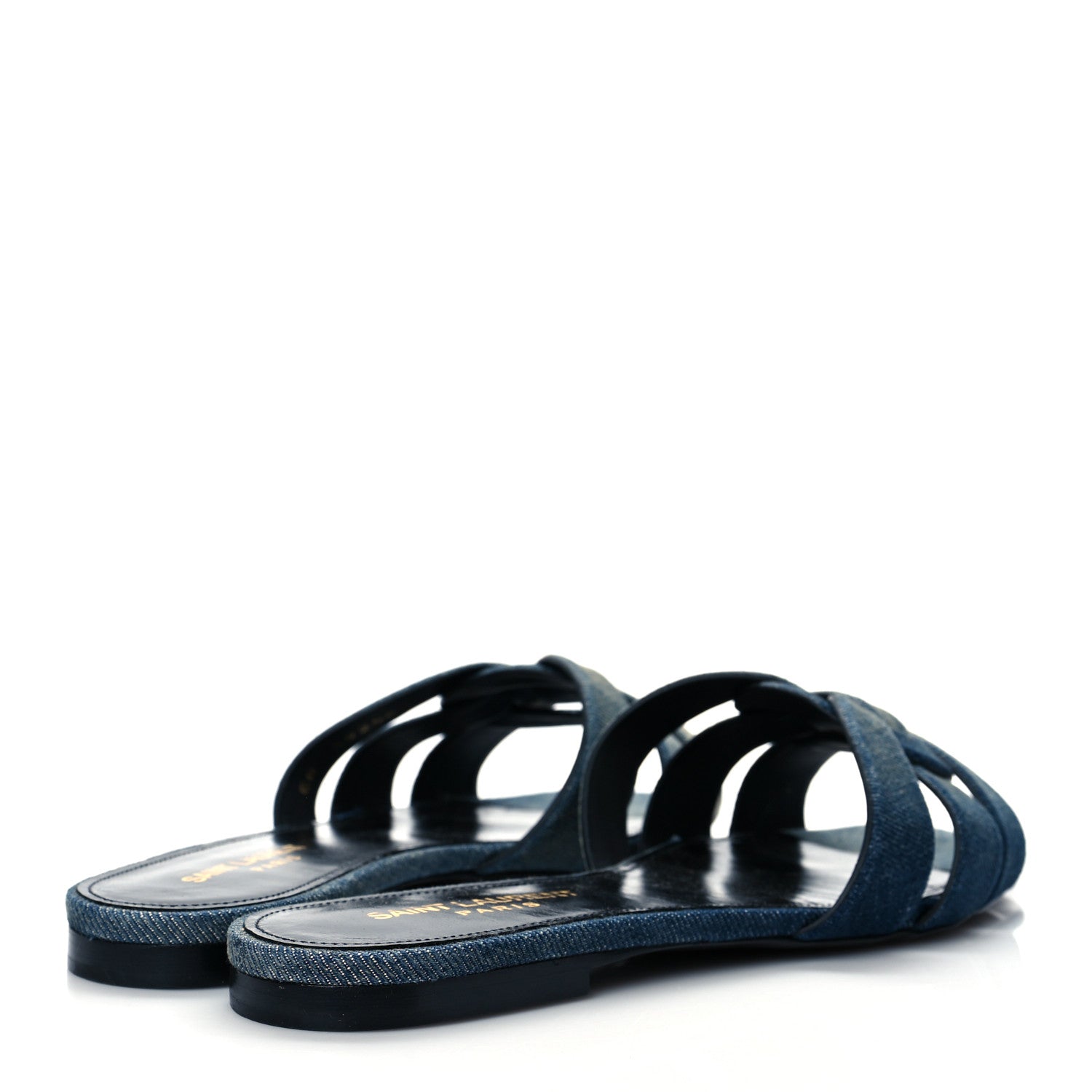 Saint Laurent Denim Tribute 05 Slide Sandals 37 Deep Navy Jeans 4 of 10