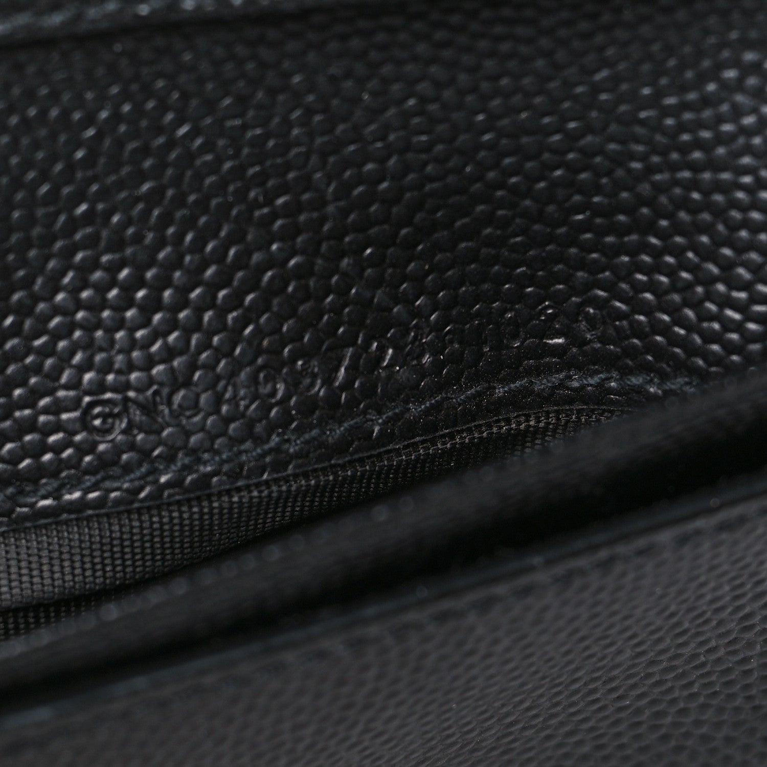 Saint Laurent Grain De Poudre Matelasse Chevron Monogram Compact Zip Around Wallet Black 7 of 9