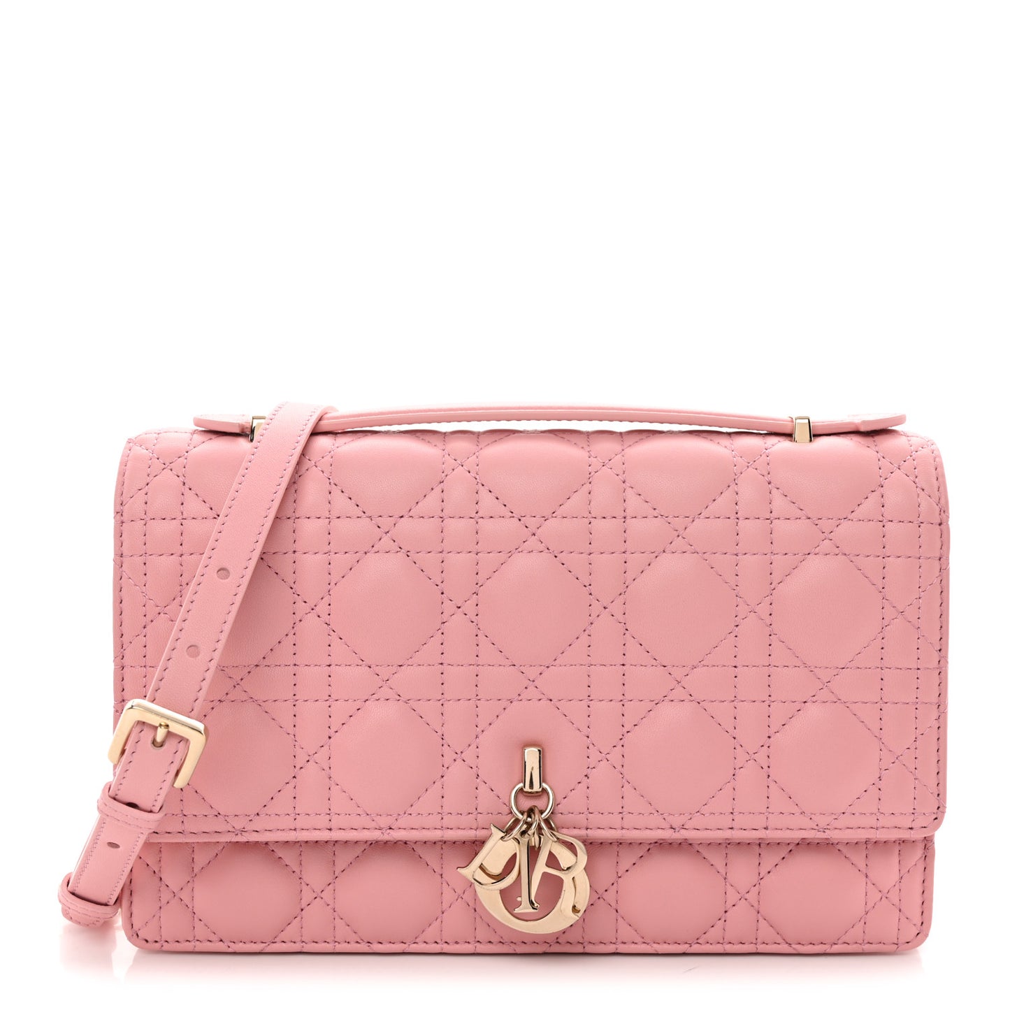 Lambskin Cannage Miss Dior Top Handle Bag Pink