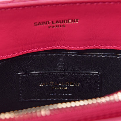 Saint Laurent Calfskin Y Quilted Monogram Small Loulou Chain Satchel Fresh Fuxia 8 of 11