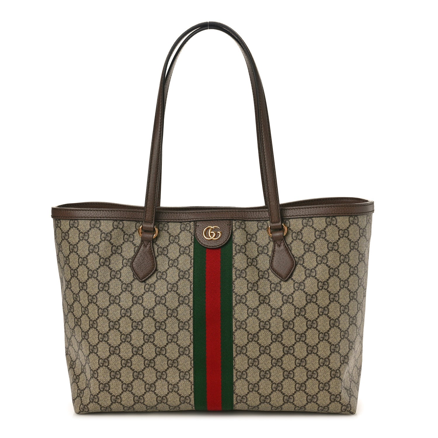 Gucci GG Supreme Monogram Medium Ophidia Shopping Tote Brown 1 of 10
