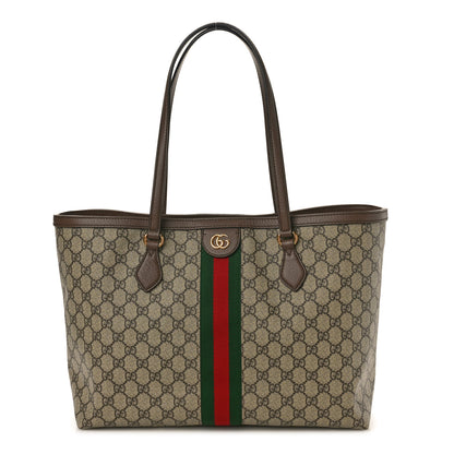 Gucci GG Supreme Monogram Medium Ophidia Shopping Tote Brown 1 of 10