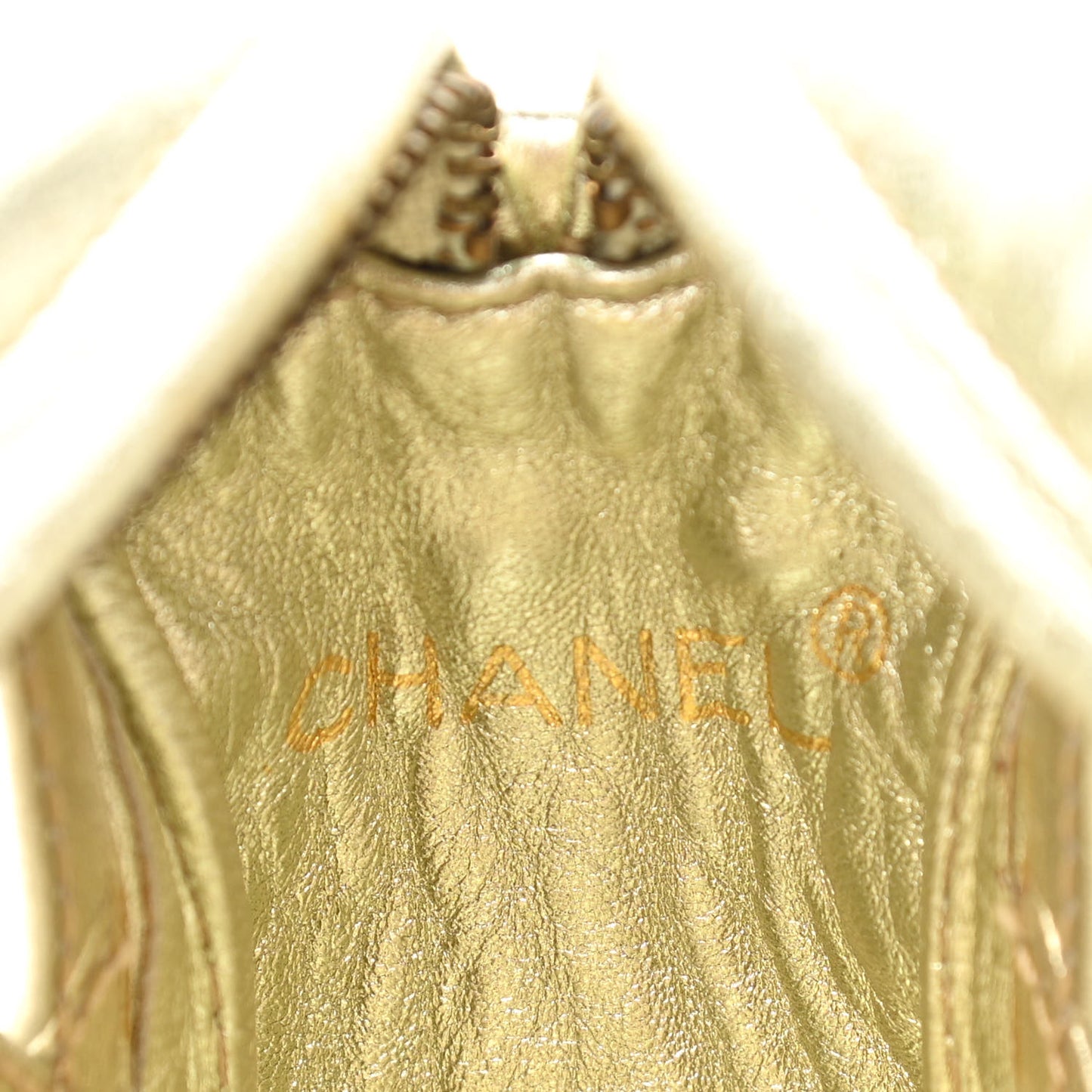 Metallic Lambskin PVC Tassel Camera Case Gold