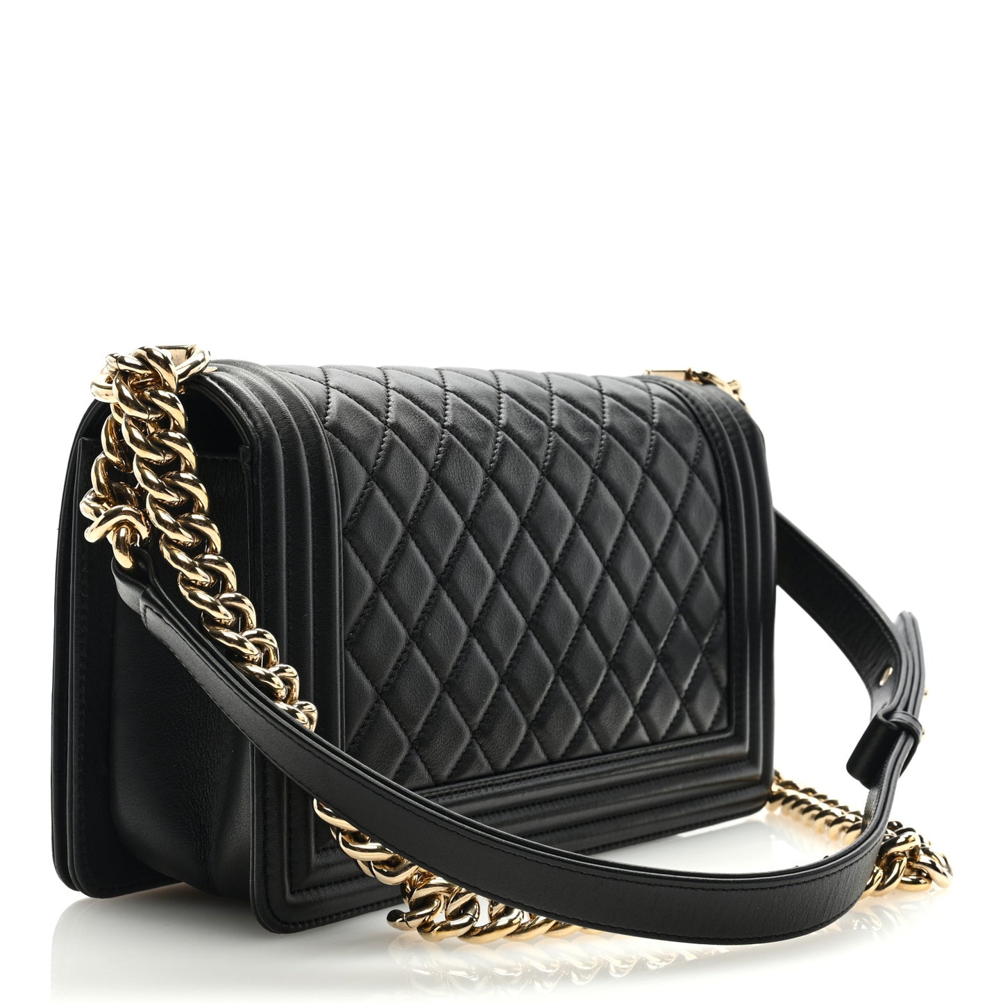 Calfskin Quilted Medium Boy Flap Black