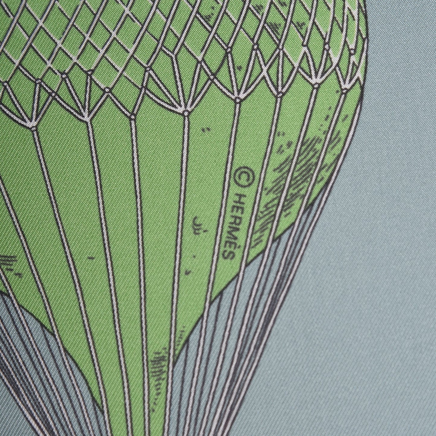 Silk Hippopolis Scarf 90 Vert De Gris Beige Emeraude