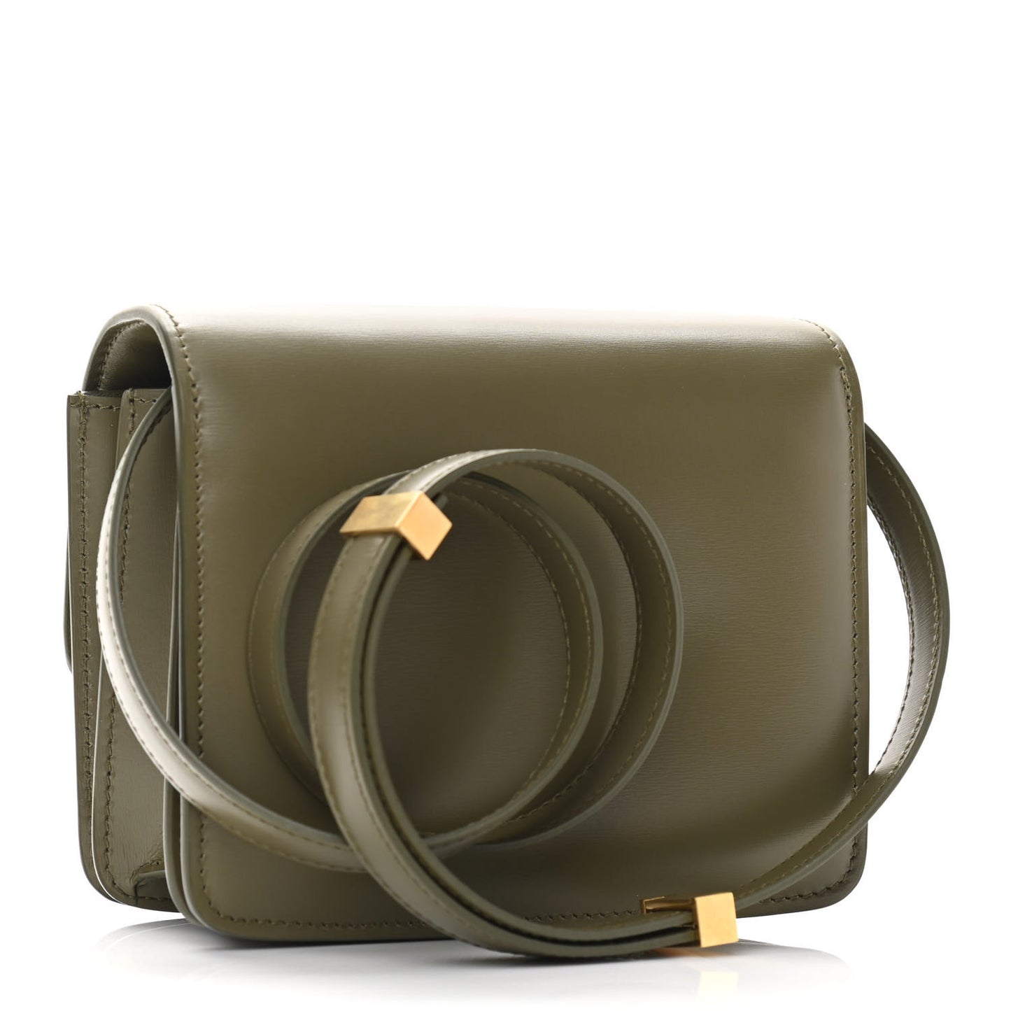 Box Calfskin Small Classic Box Flap Bag Army Green