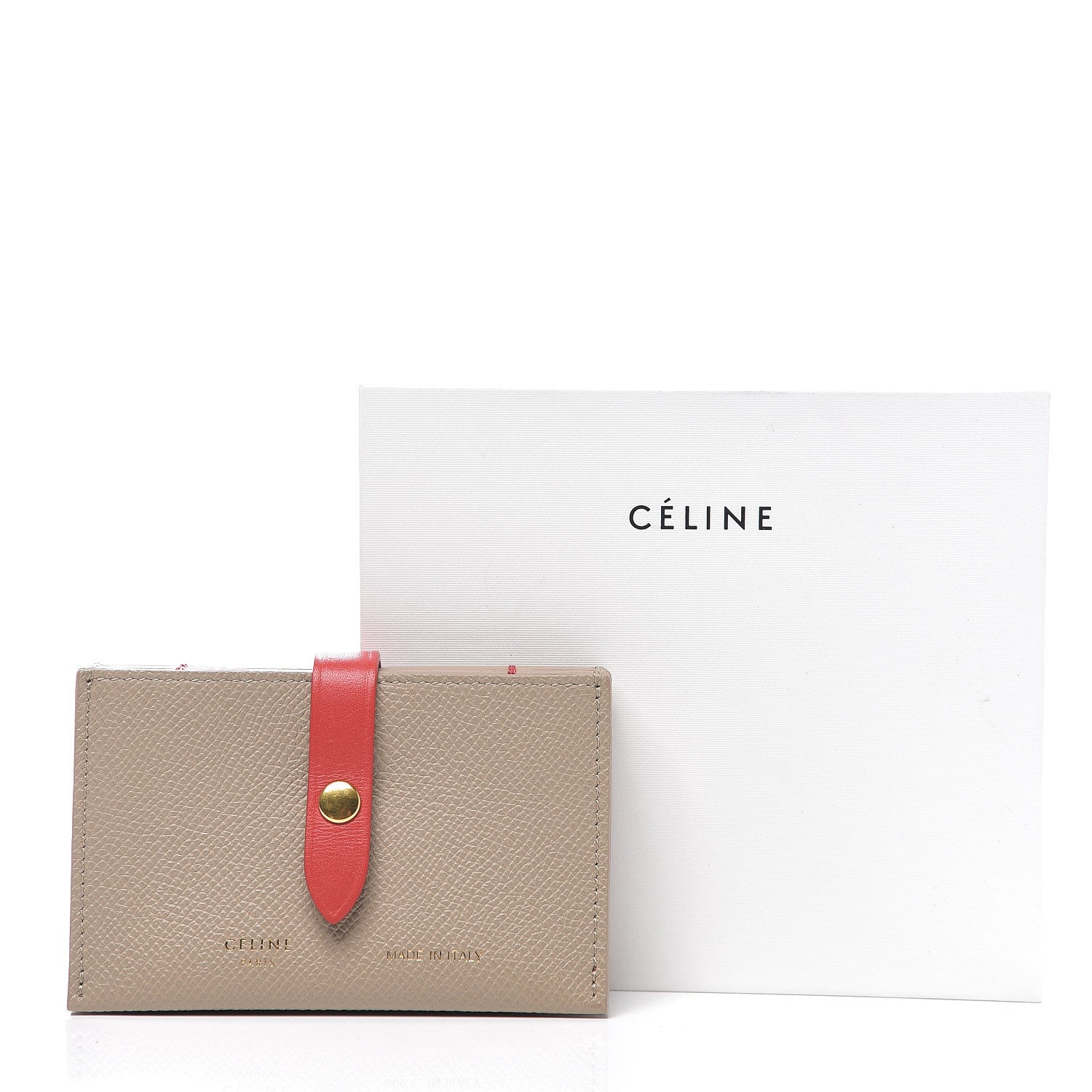 Celine Grained Shiny Calfskin Accordion Card Holder Light Taupe 6 of 6