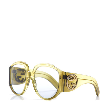 Gucci Acetate Oversized Interlocking G Sunglasses GG0151S Yellow 1 of 7