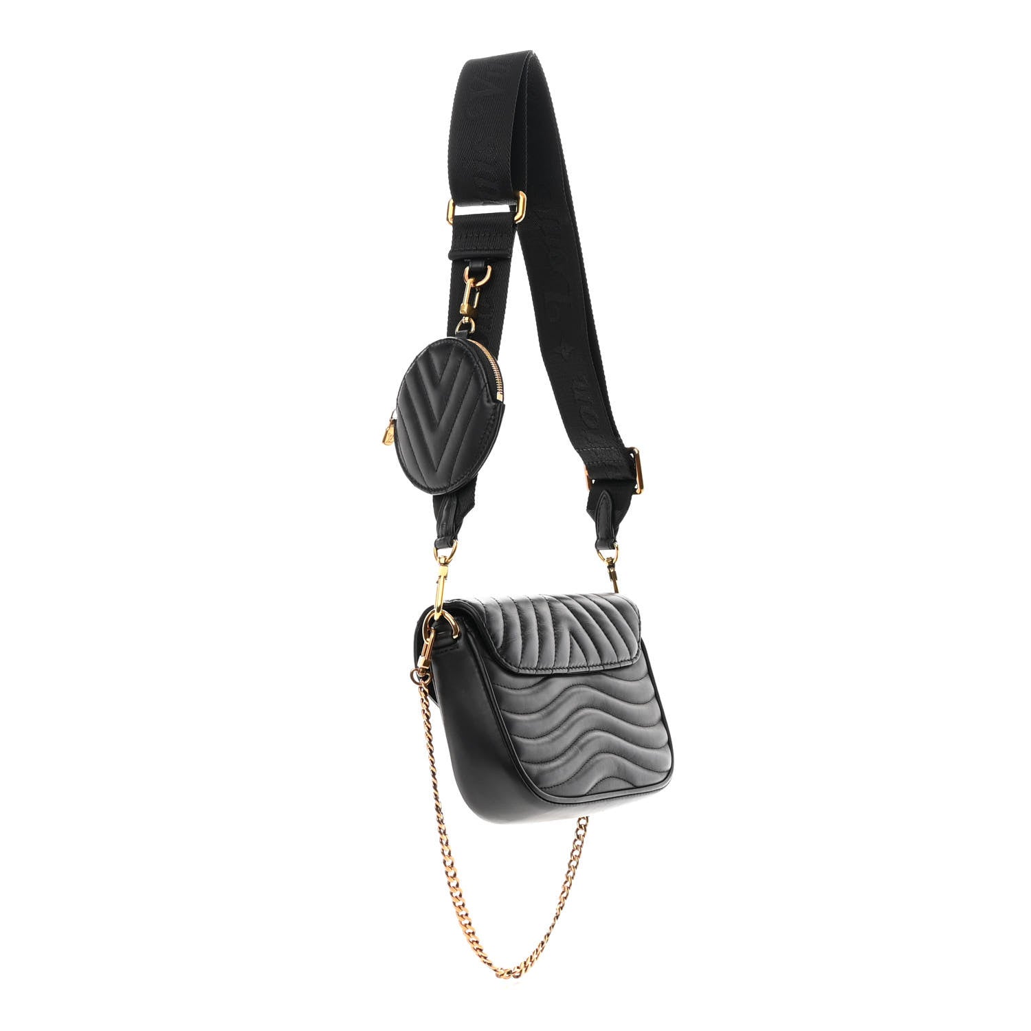 Louis Vuitton Calfskin New Wave Multi Pochette Black 3 of 15