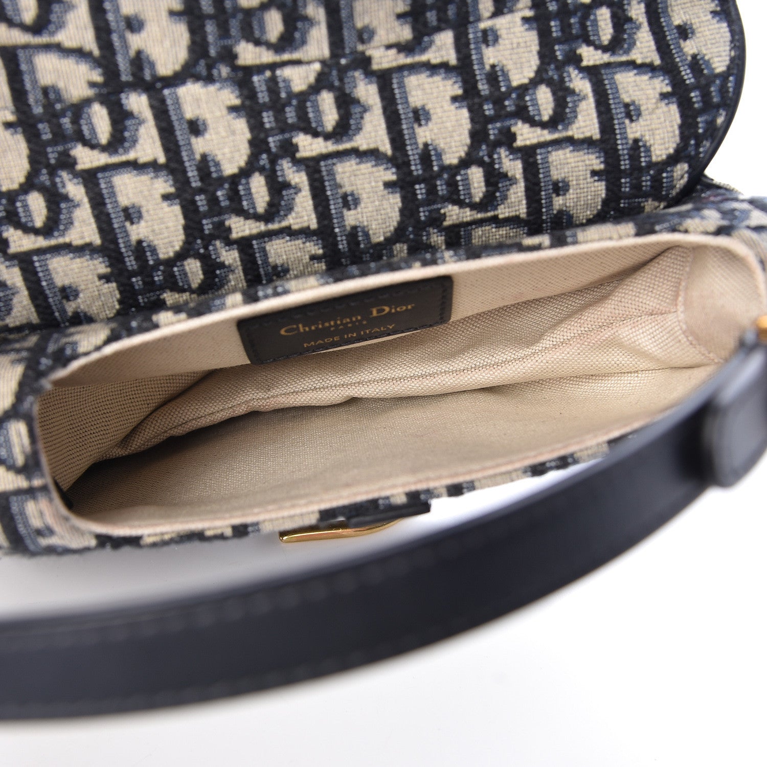 Christian Dior Oblique Mini Saddle Bag Blue 5 of 9