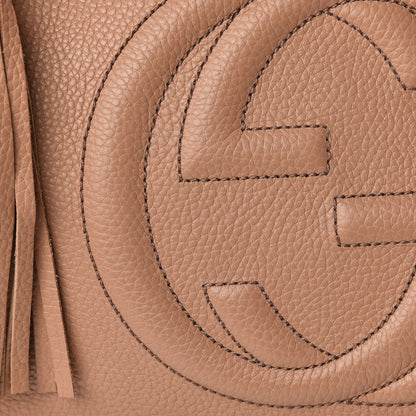 Gucci Pebbled Calfskin Medium Soho Chain Shoulder Bag Camelia 10 of 18