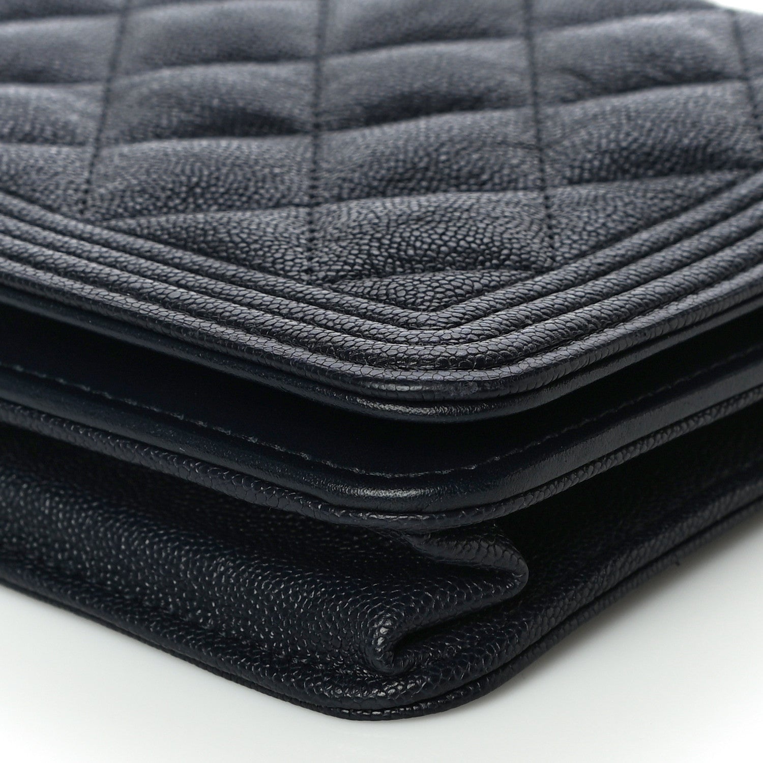 Chanel Caviar Quilted Boy Wallet On Chain WOC Navy 10 of 18