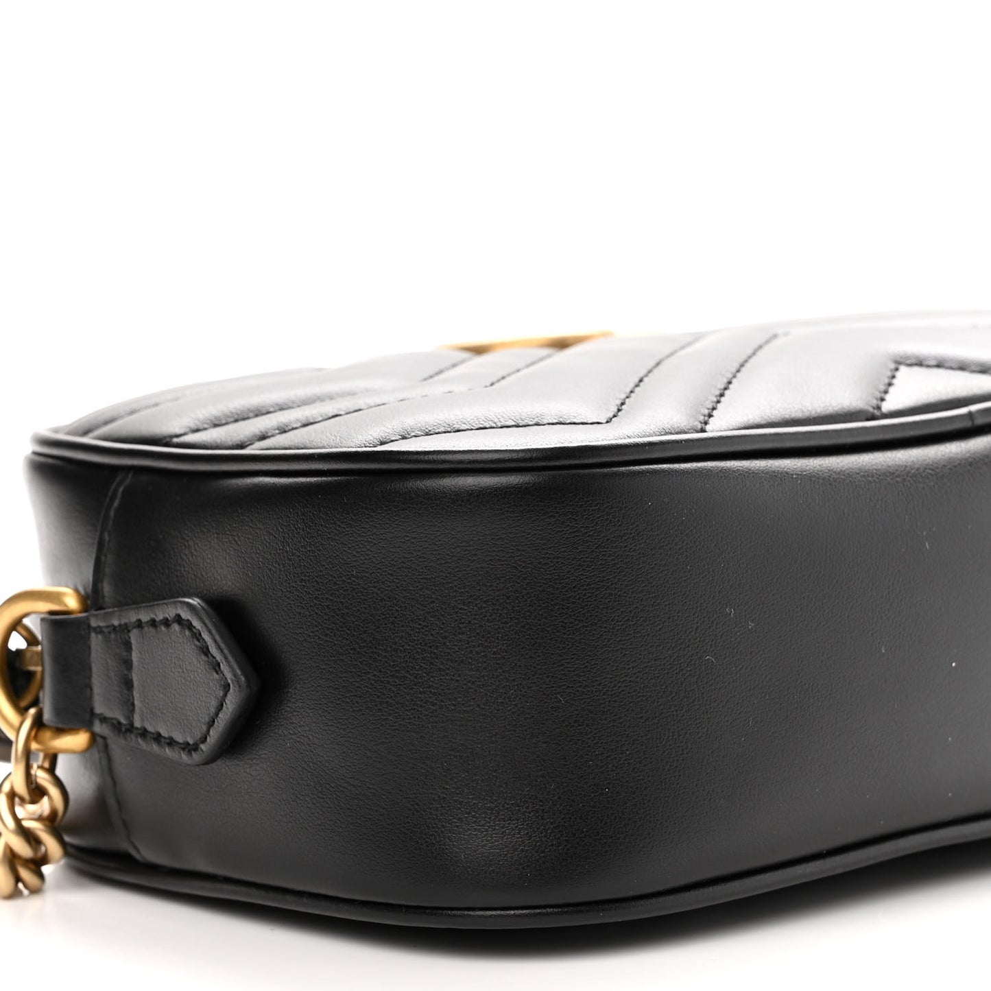 Calfskin Matelasse Mini GG Marmont Chain Shoulder Bag Black