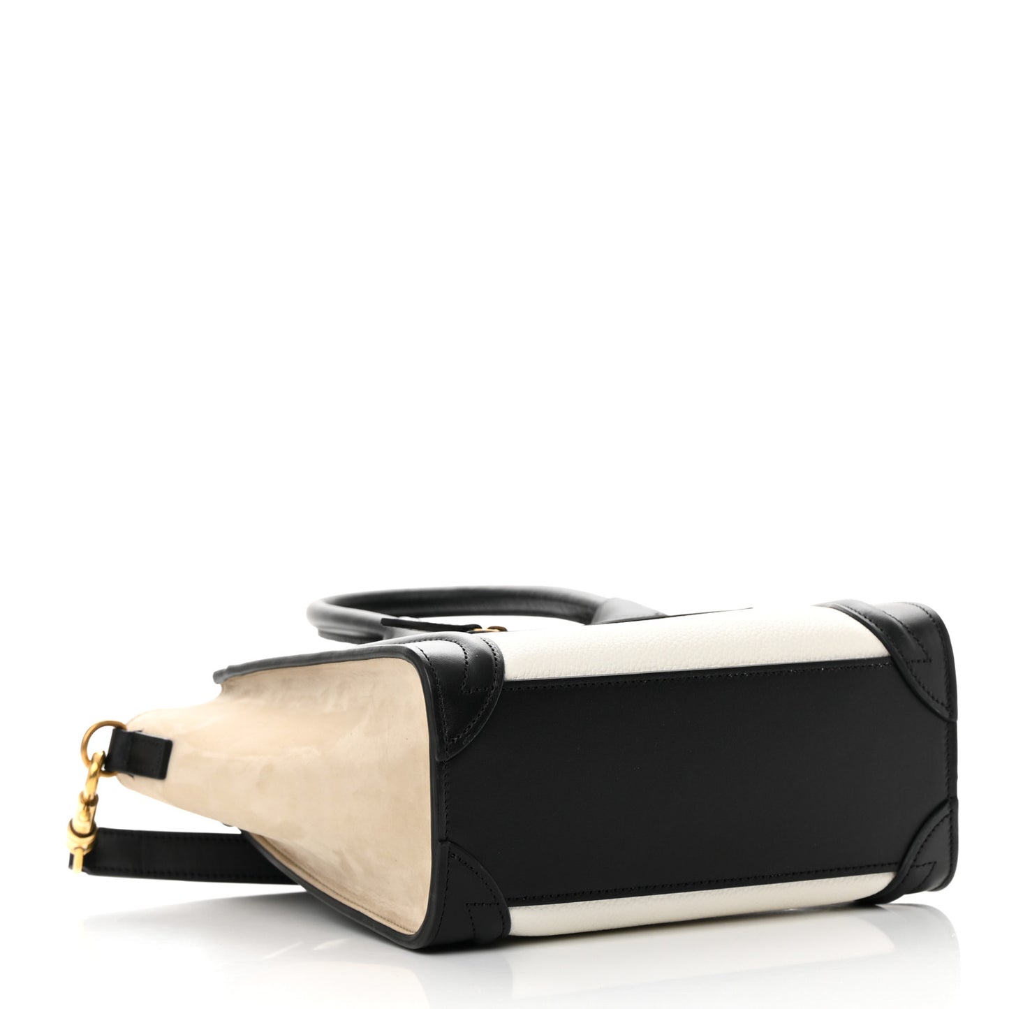 Baby Grained Calfskin Nubuck Nano Tri-Color Luggage White Light Taupe