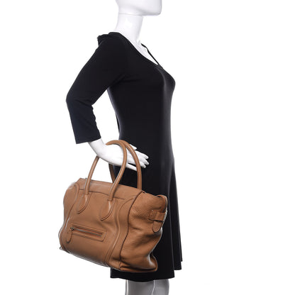 Celine Drummed Calfskin Mini Luggage Camel 2 of 13