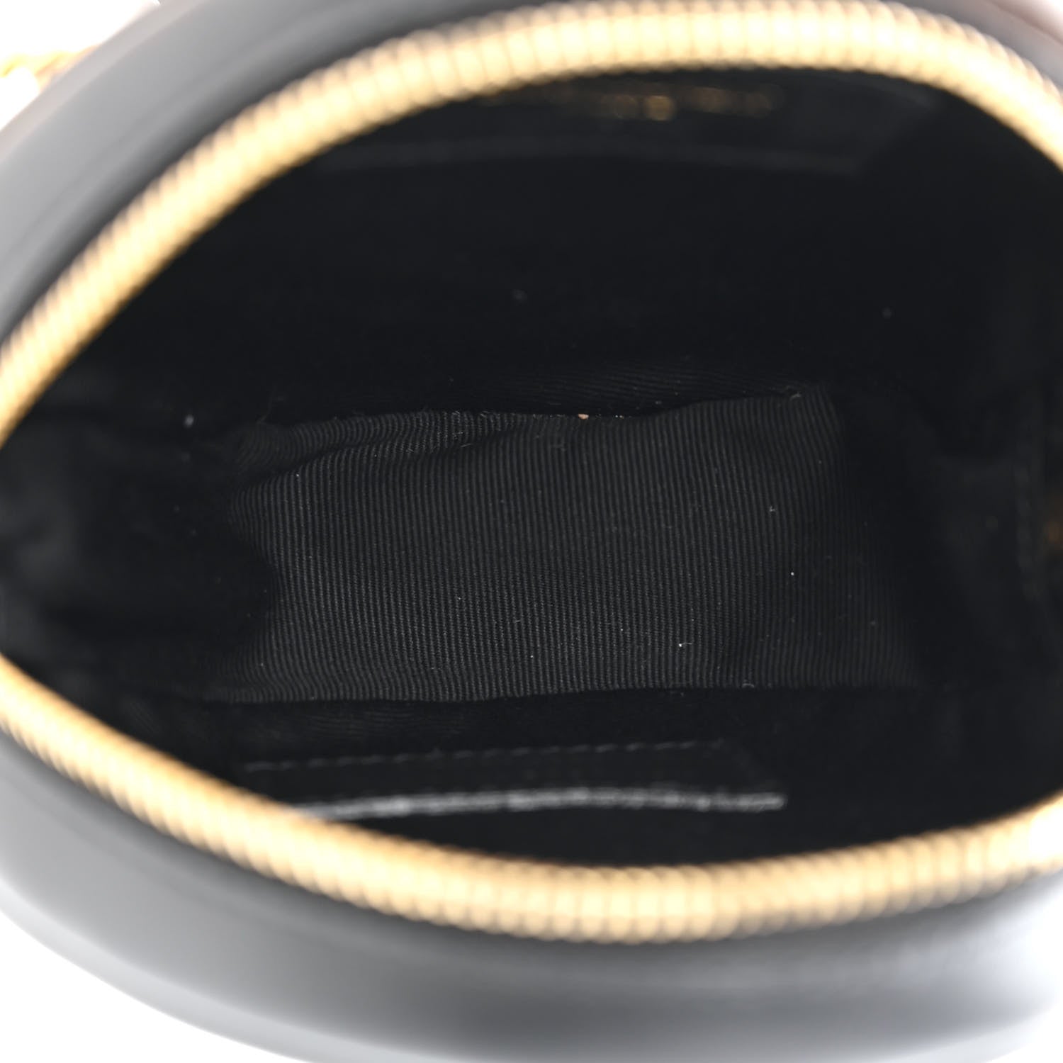 Saint Laurent Calfskin Matelasse Chevron Quilted Baby Round Vinyle Belt Bag Black 5 of 10