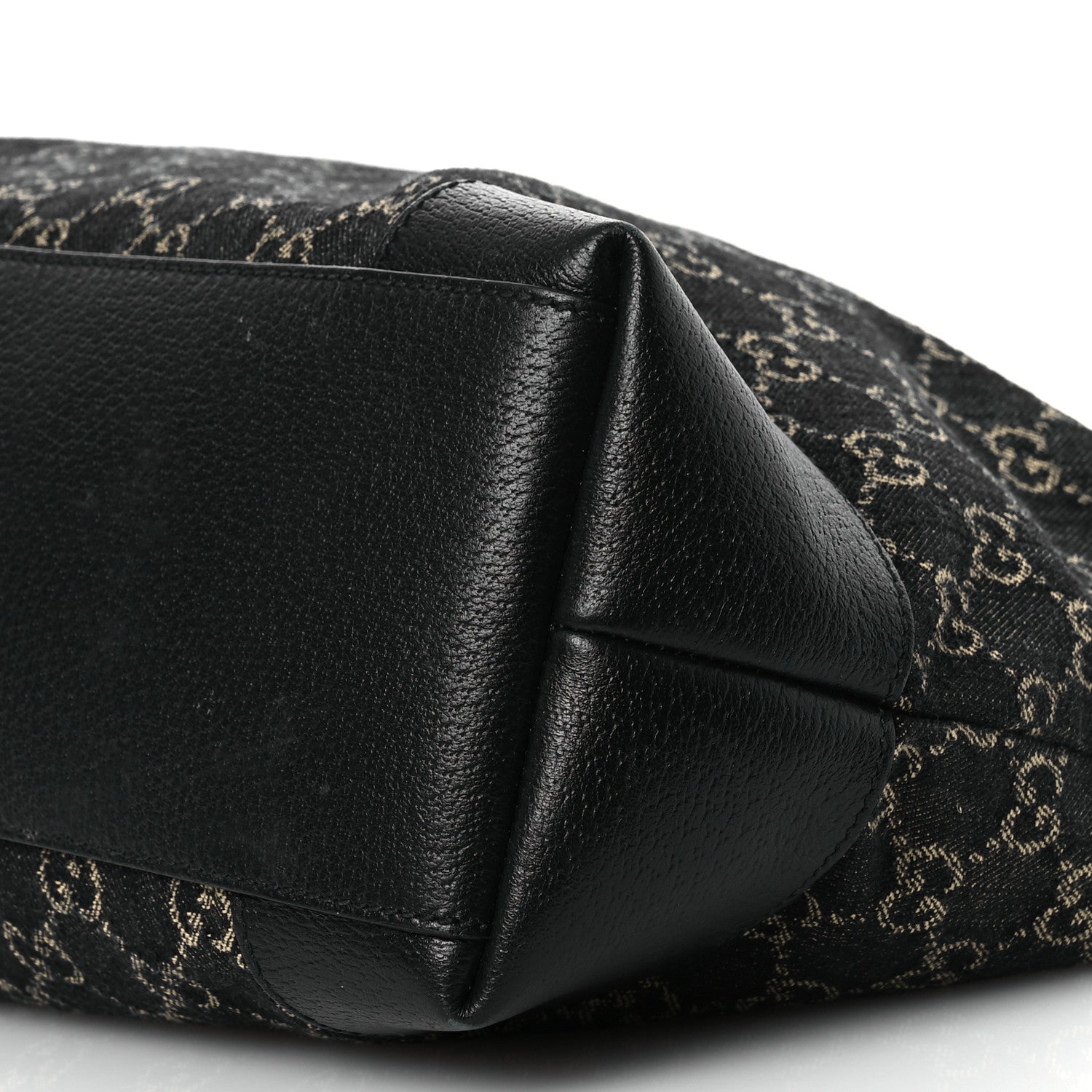 Gucci Jacquard Black Denim GG Monogram Medium Ophidia Shopping Tote Black Ivory 11 of 18