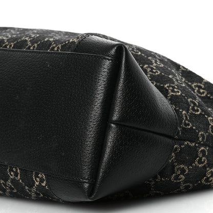 Gucci Jacquard Black Denim GG Monogram Medium Ophidia Shopping Tote Black Ivory 11 of 18
