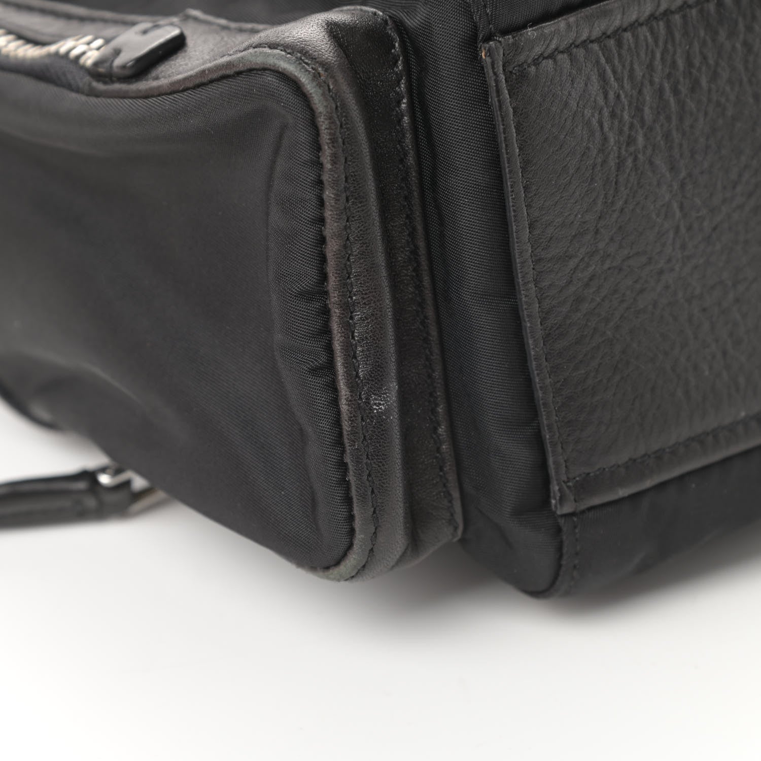 Prada Soft Calfskin Tessuto Nylon Shoulder Bag Black 13 of 16