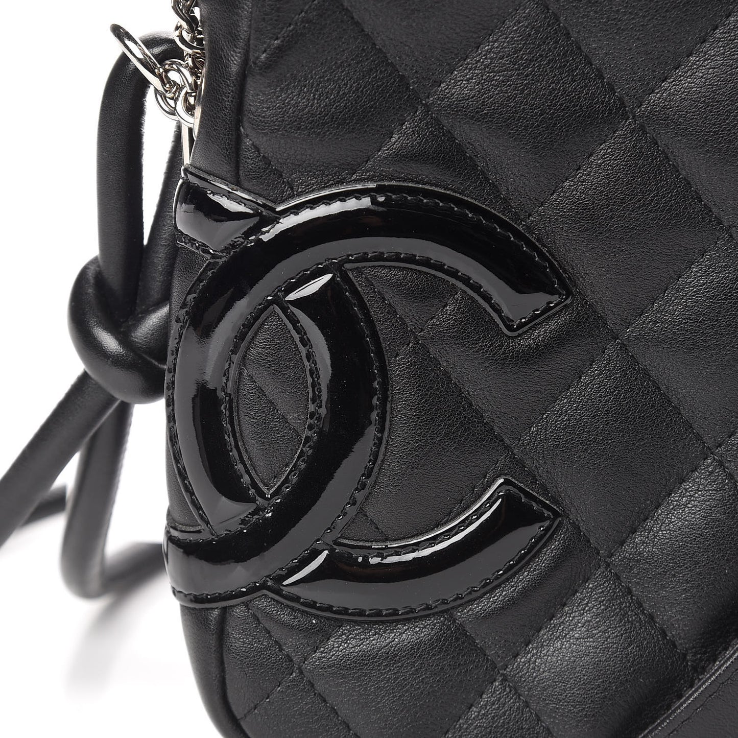 Calfskin Quilted Small Cambon Messenger Black