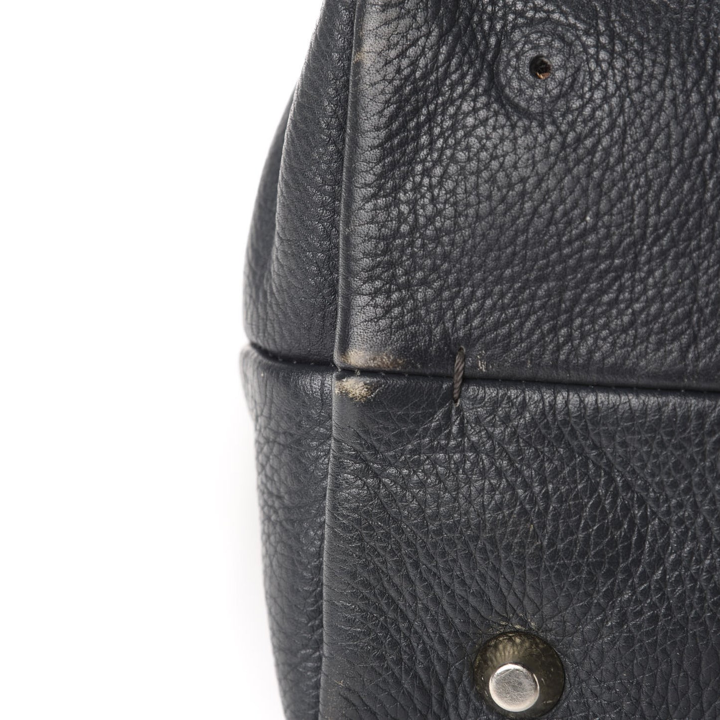 Grained Calfskin New Easy Shopper Tote Navy Black