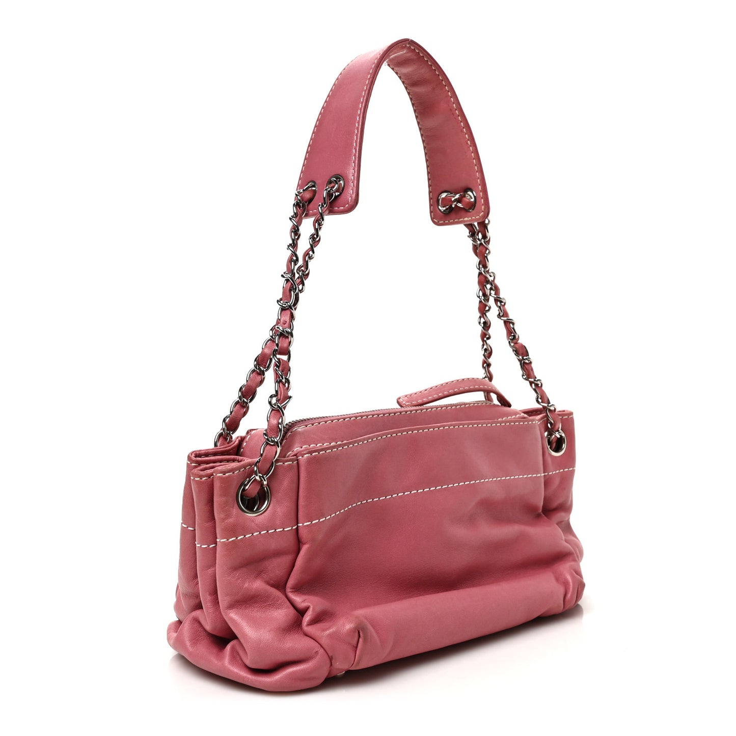 Lambskin Lax Accordion Hobo Pink