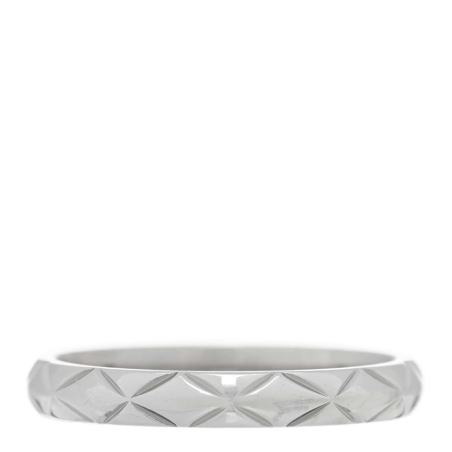 Chanel Platinum Small Matelasse Ring 49 4.75 3 of 4
