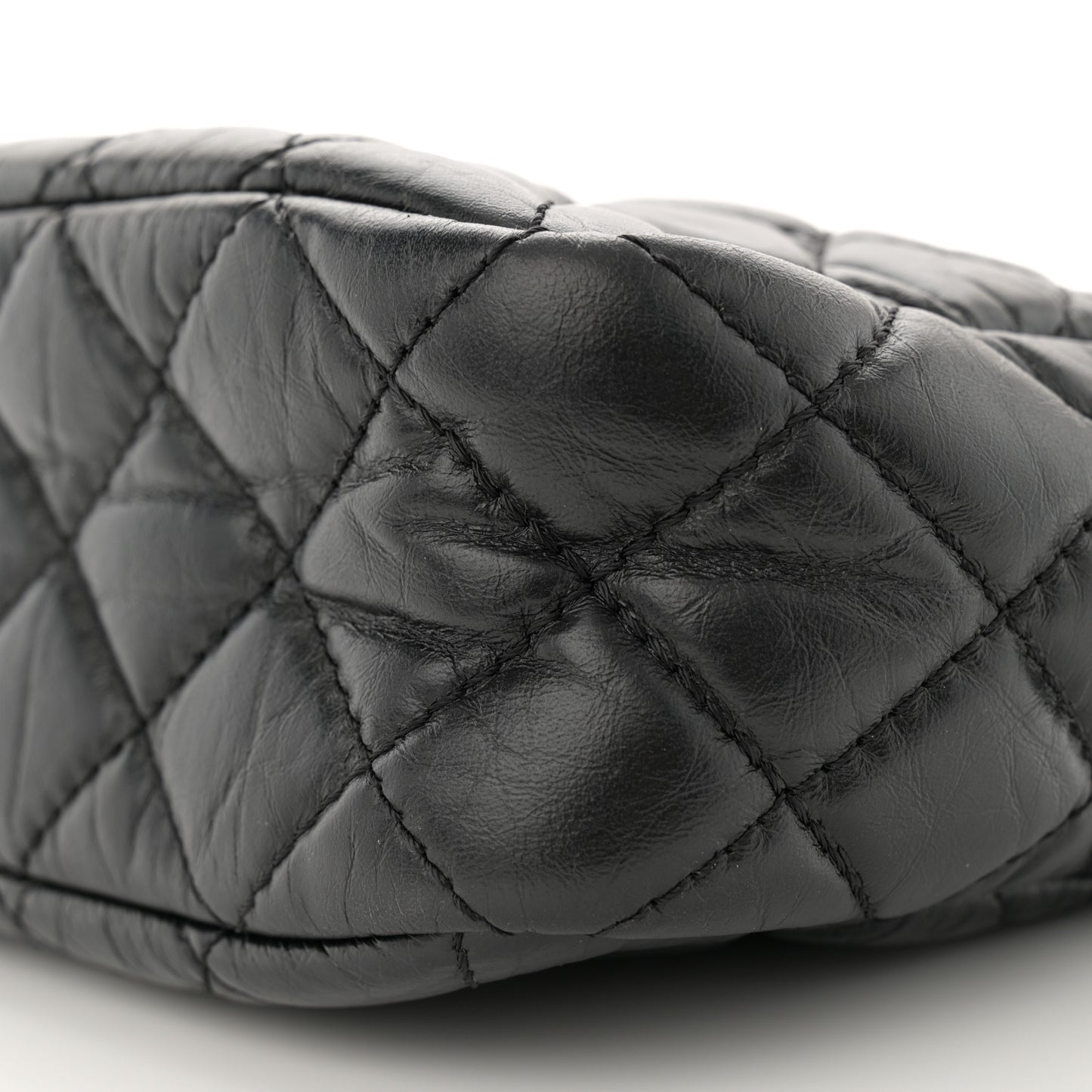 Aged Calfskin Quilted Small Reissue Camera Case Black