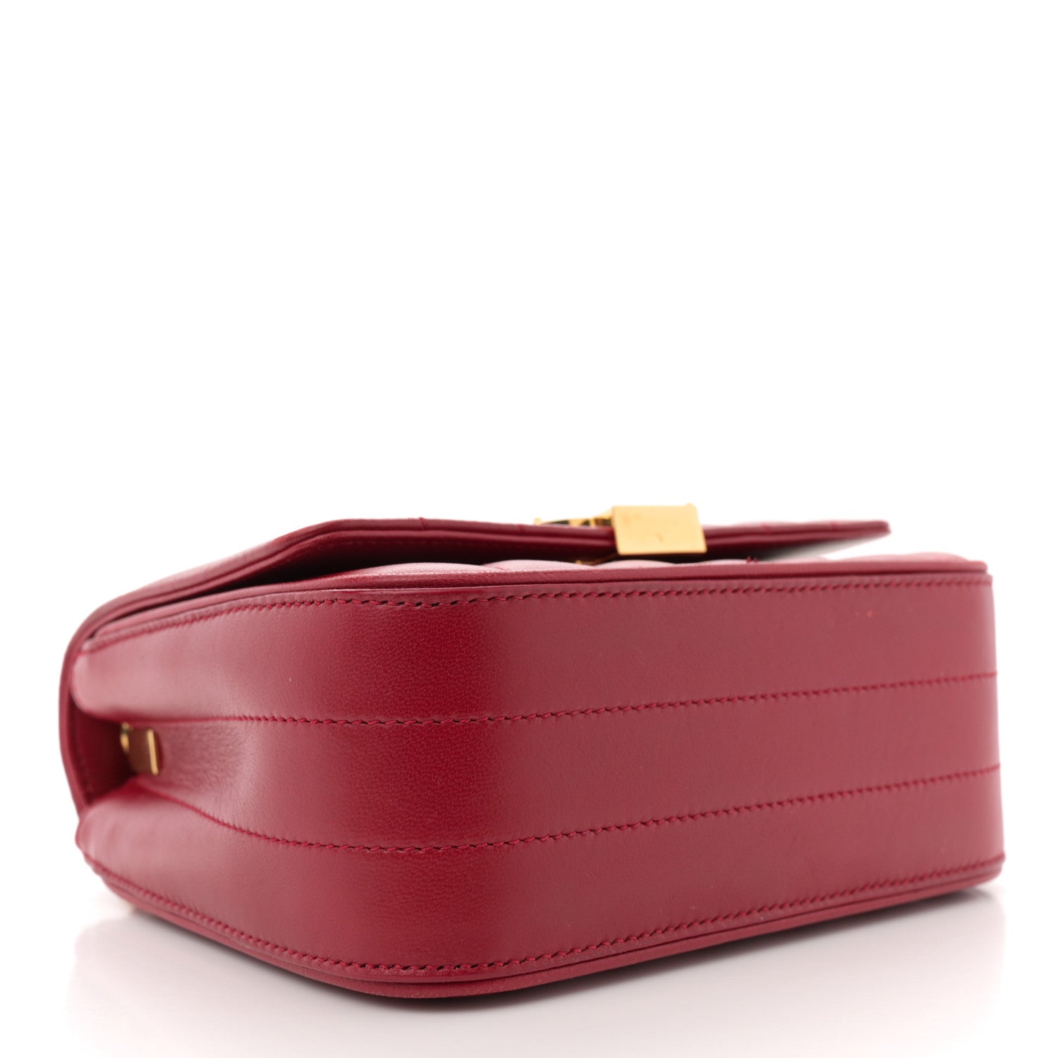 Saint Laurent Lambskin Matelasse Monogram Small Vicky Chain Bag Red 4 of 12
