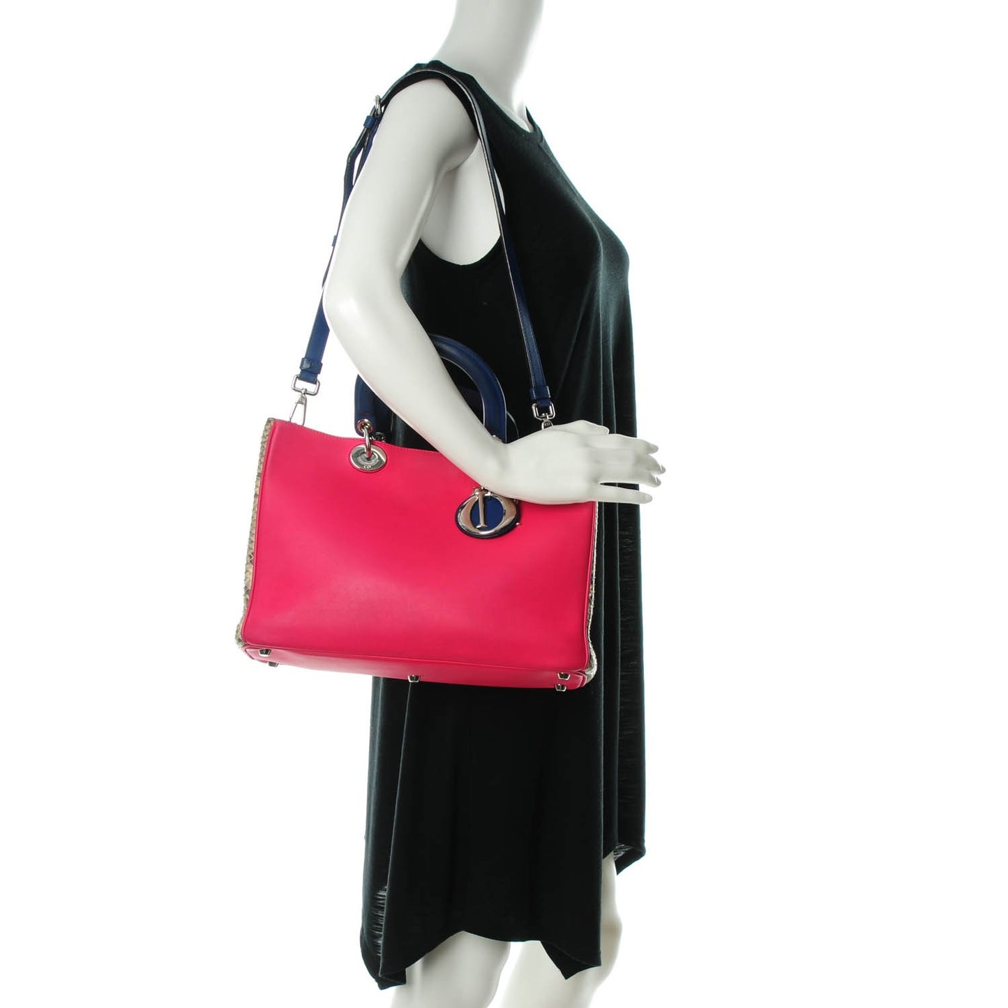 Calfskin Python Medium Diorissimo Fuchsia