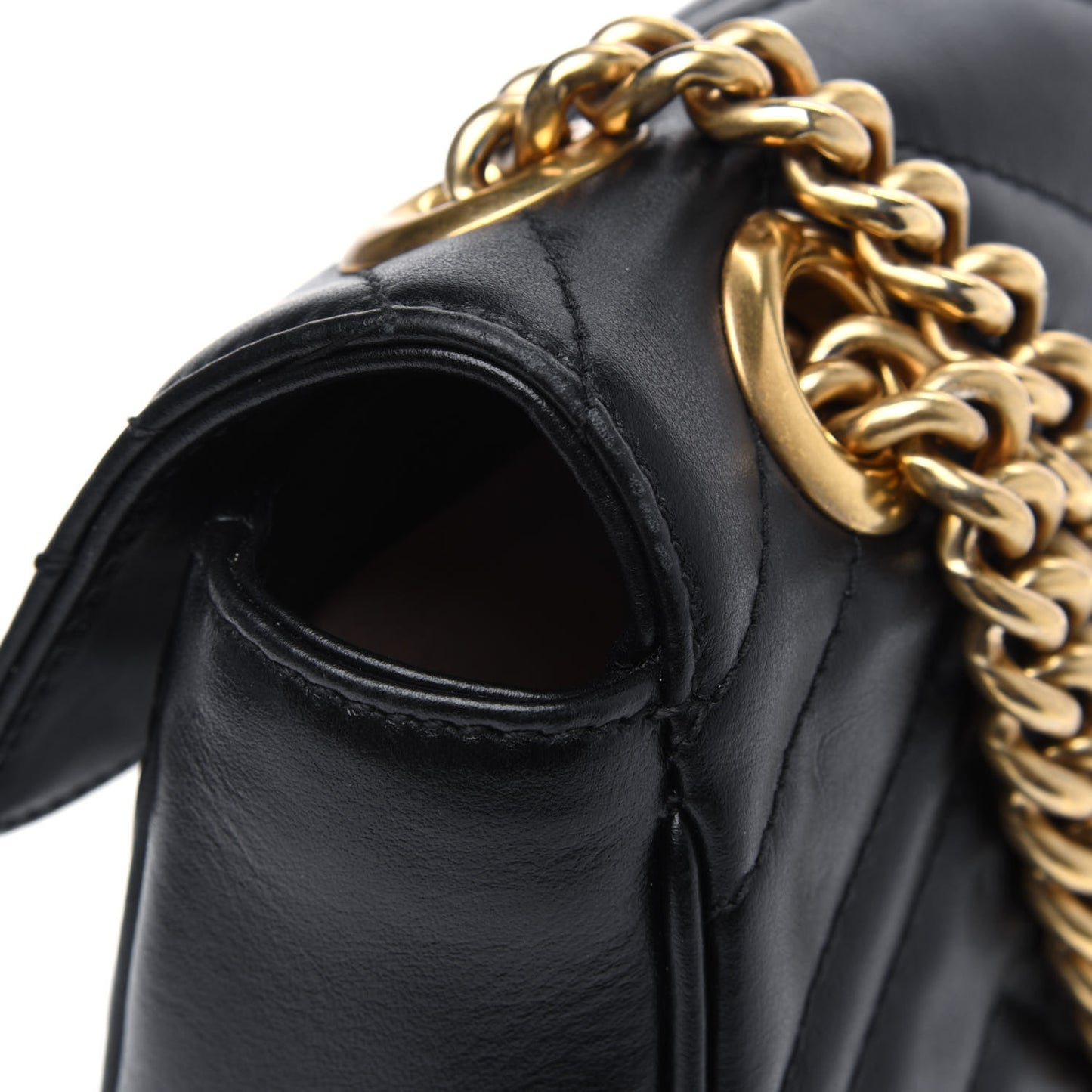 Calfskin Matelasse Mini GG Marmont Shoulder Bag Black