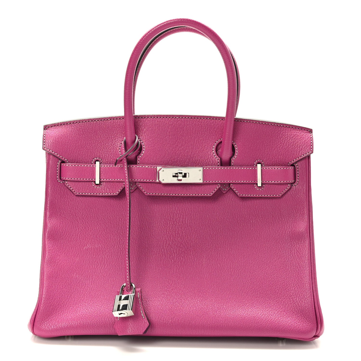 Hermes Chevre de Coromandel Horseshoe Birkin 30 Rose Pourpre Anemone 1 of 11