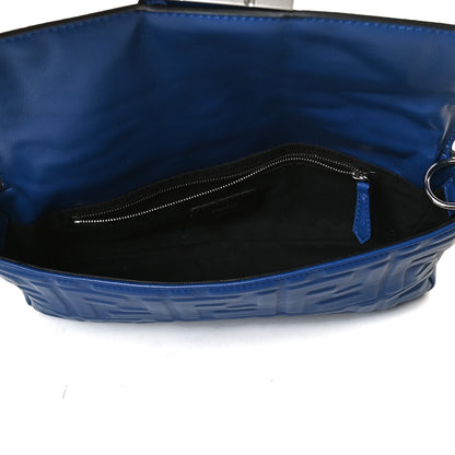 Fendi Nappa FF 1974 Embossed Belt Baguette Bag Blue Neon 5 of 18