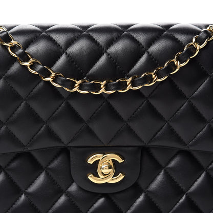 Chanel Lambskin Quilted Medium Double Flap Black 13 of 14