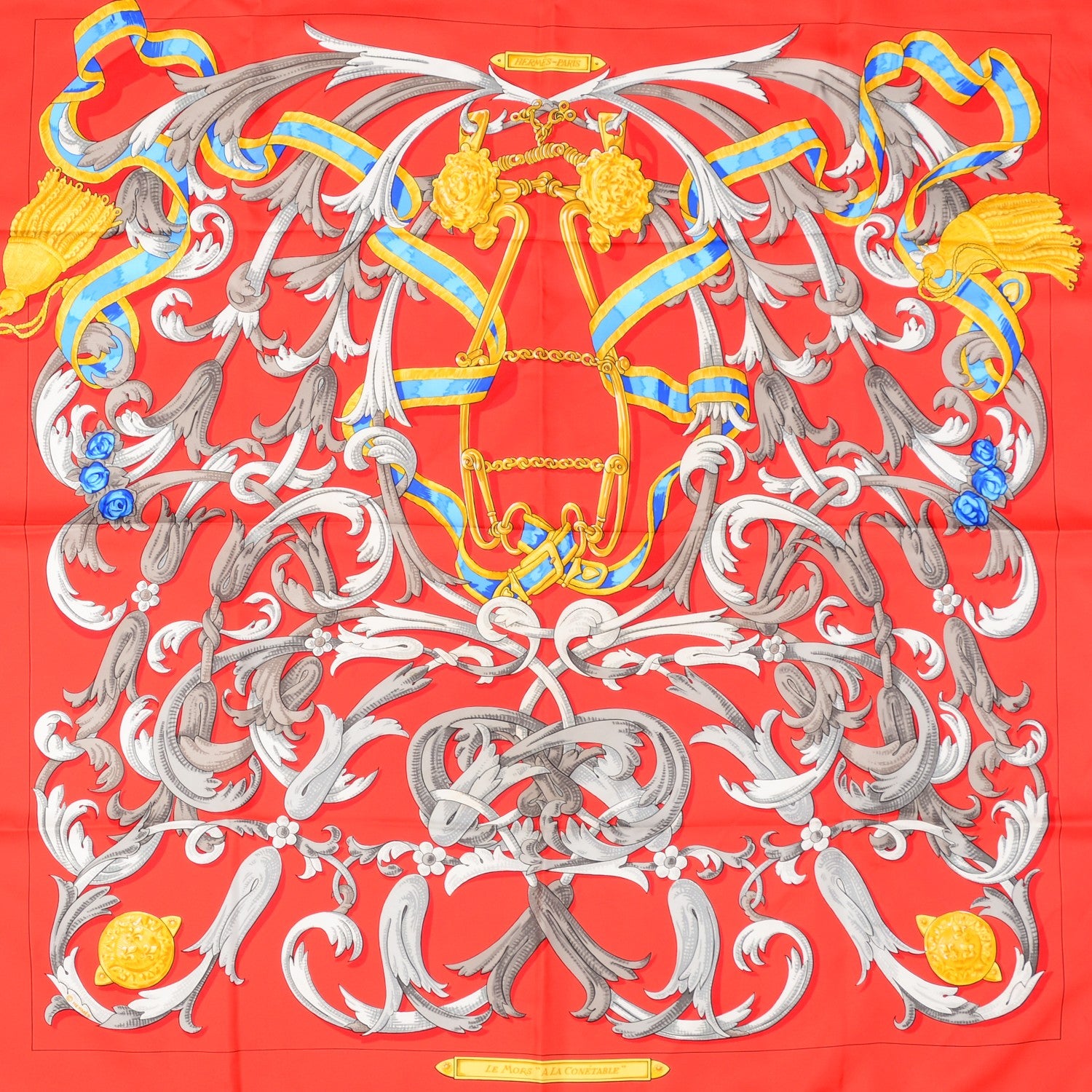 Hermes Silk Le Mors A La Conétable Scarf 90 1 of 6