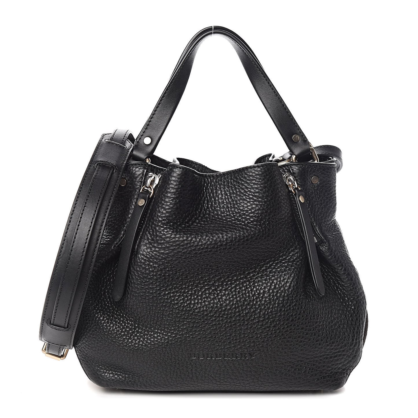Grainy Calfskin House Check Small Maidstone Black