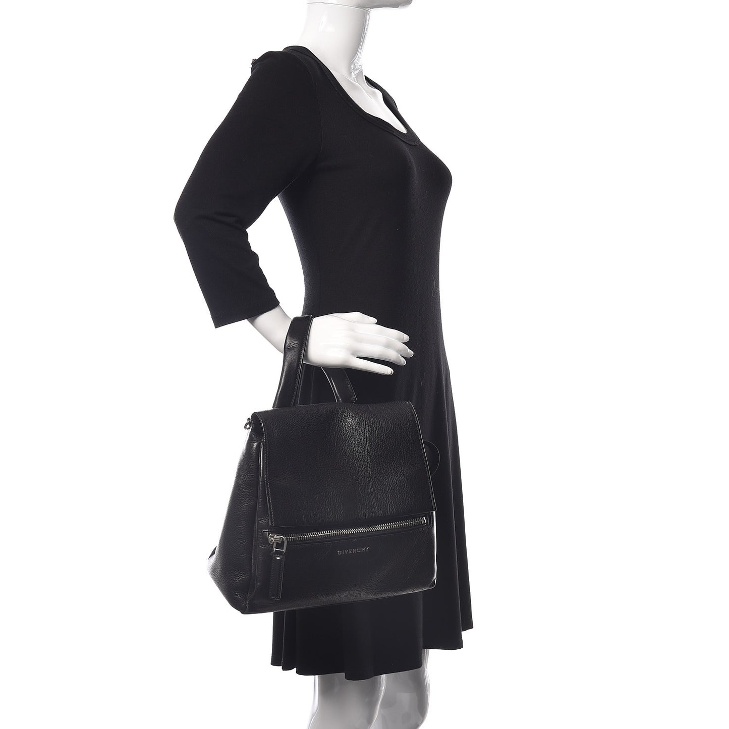 Calfskin Small Pandora Pure Flap Bag Black