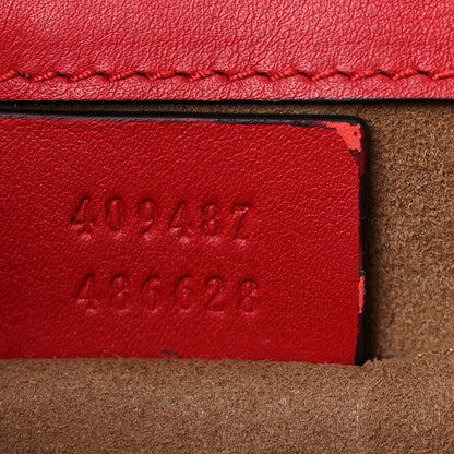 Gucci Calfskin Small Padlock Shoulder Bag New Rosette Hibiscus Red 7 of 12