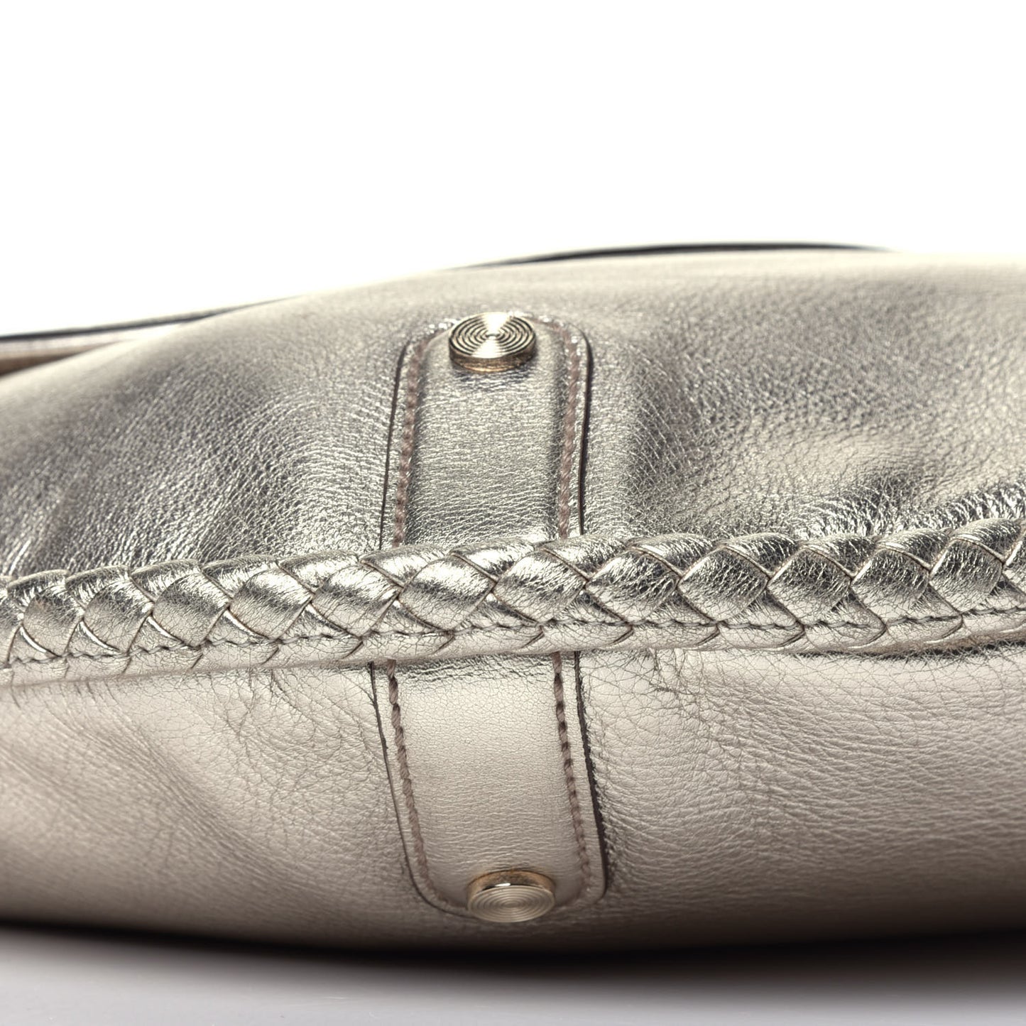 Metallic Calfskin Medium Britt Tassel Shoulder Bag Platinum